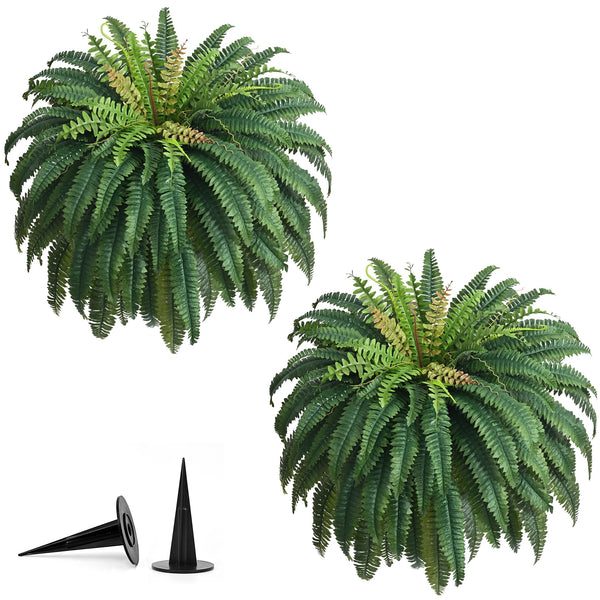 Large Artificial Boston Fern – UV Resistant Faux Fern for Outdoor & Indoor Decor