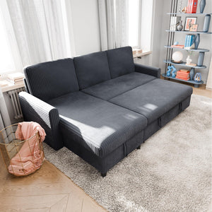 L-Shaped Convertible Sleeper Sofa with Storage