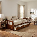 Twin to King Convertible Daybed with Trundle & Storage Drawers – Solid Pine Wood
