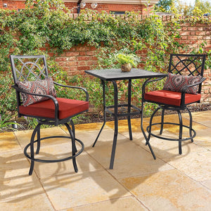 Outdoor Bar Height Bistro Table with Umbrella Hole