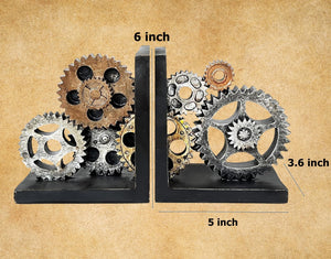 Decorative Gear Bookends Set of 2