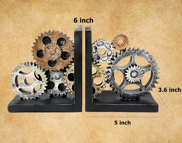 Decorative Gear Bookends Set of 2