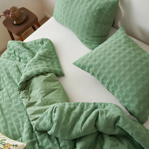 Cotton Waffle Weave Comforter Set – 3-Piece Bedding Set