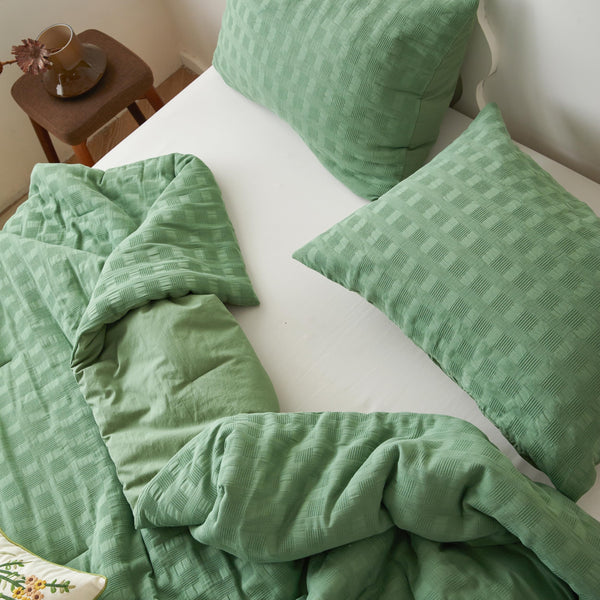 Cotton Waffle Weave Comforter Set – 3-Piece Bedding Set