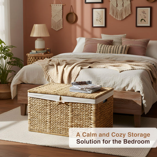 Wicker Storage Trunk with Lid