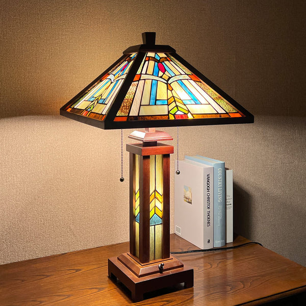 Stained Glass Tiffany Style Table Lamp – Triangle Mission