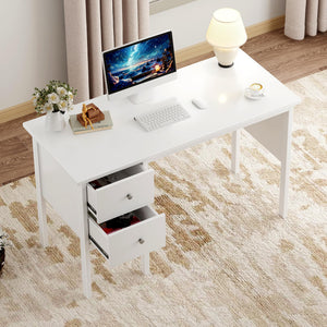 Writing Desk with 2 Drawers, 43.3" Home Office & Bedroom Desk