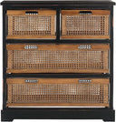 4-Drawer Storage Cabinet with Pine Wood Frame