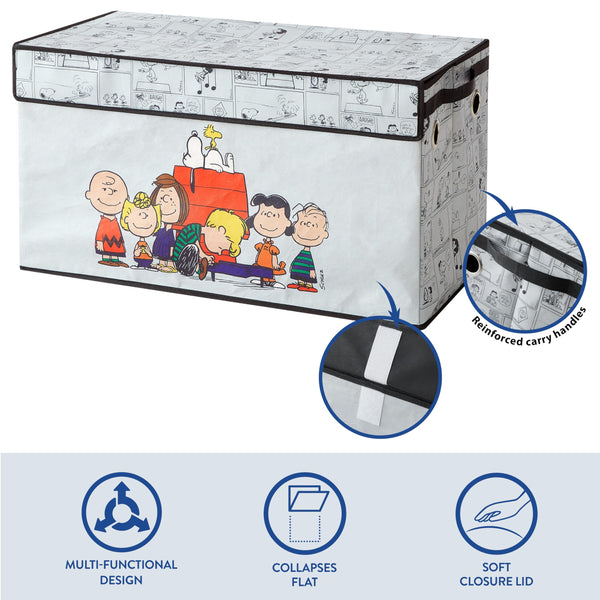 Collapsible Storage Trunk with Lid – Large Kids Toy Box with Handles
