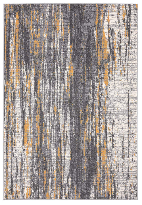 Grey & Yellow Abstract Area Rug