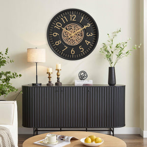 Moving Gear Wall Clock with Roman Numerals – Modern Analog Decor