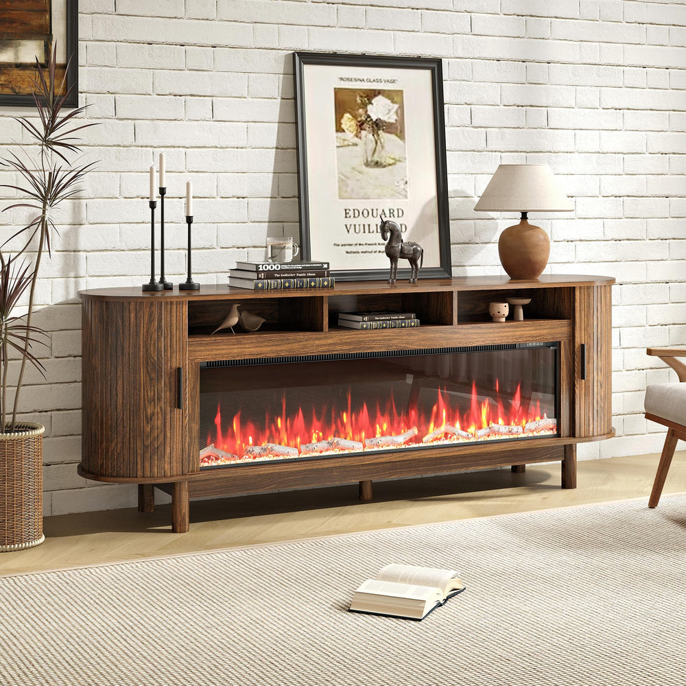 70-Inch Fireplace TV Stand with 50" Electric Fireplace for TVs up to 80"