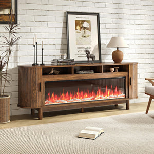 70-Inch Fireplace TV Stand with 50" Electric Fireplace for TVs up to 80"