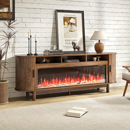 70-Inch Fireplace TV Stand with 50" Electric Fireplace for TVs up to 80"