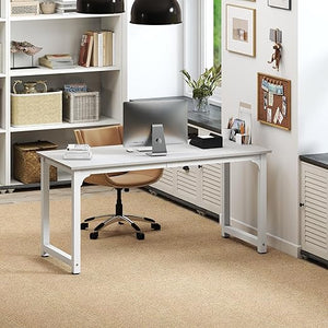 63-Inch Large Office Computer Desk with Steel Frame