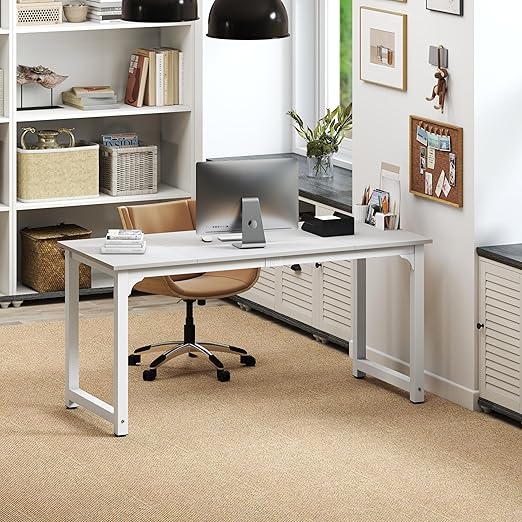 63-Inch Large Office Computer Desk with Steel Frame