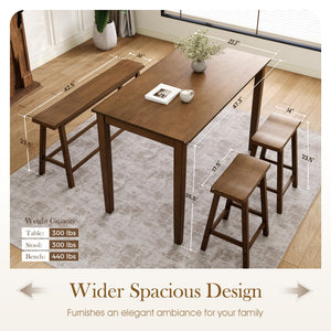 Counter Height Dining Table Set for 4 with Bench