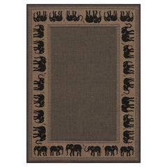 Indoor Outdoor Flatwoven Area Rug 7'6" x 10'9" Cocoa Black