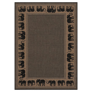 Indoor Outdoor Flatwoven Area Rug 7'6" x 10'9" Cocoa Black