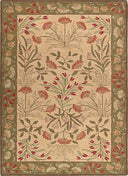 Hand-Tufted Wool Area Rug 5x8 Floral Traditional Beige Blue