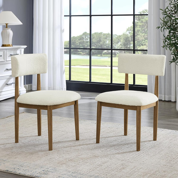 Boucle Upholstered Dining Chairs Set of 2