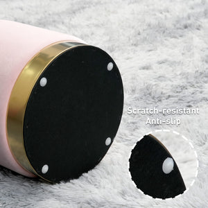 Round Velvet Storage Ottoman Set of 2 with Gold Base