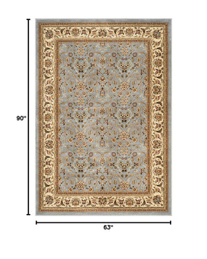Traditional Oriental Area Rug – 5'3" x 7'6" Rectangular, Polypropylene, Machine Made