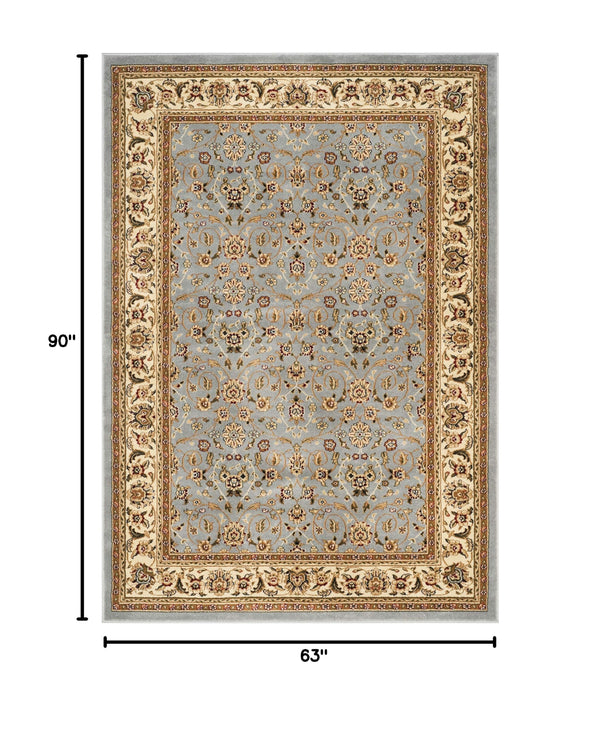 Traditional Oriental Area Rug – 5'3" x 7'6" Rectangular, Polypropylene, Machine Made