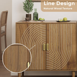 Walnut & Oak Sideboard Cabinet with Adjustable Shelf