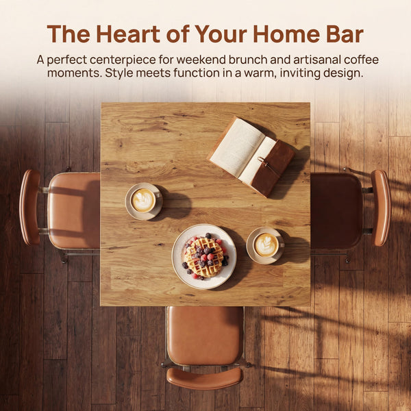 Square Bar Height Pub Table with Footrest