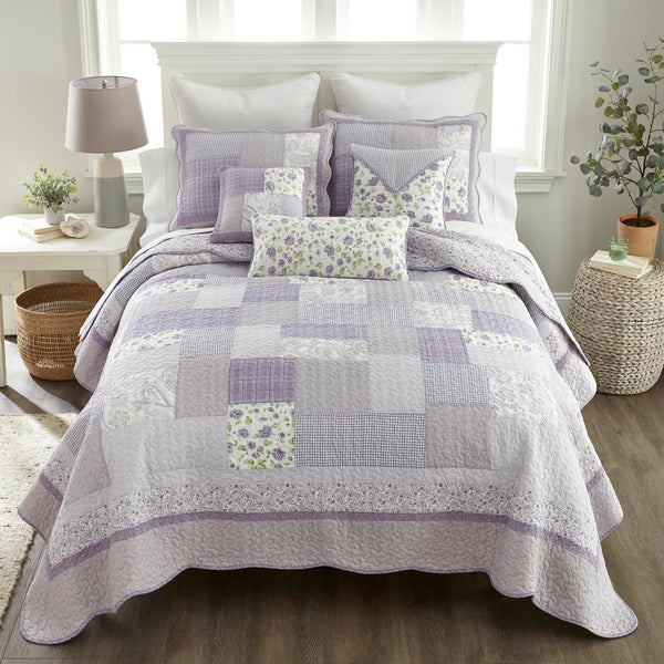 Purple White Lodge King Quilt 110" x 96"