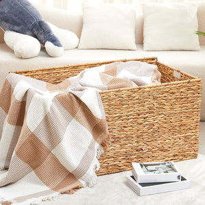 Water Hyacinth Wicker Storage Trunk with Lid