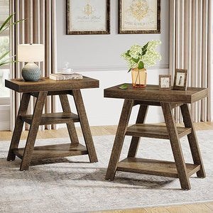 3-Tier Farmhouse End Table with Storage