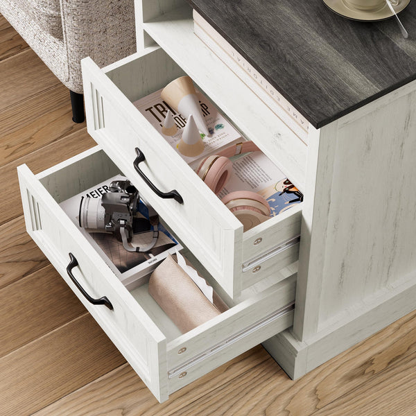 7-Drawer Dresser & 2 Nightstand Bedroom Set – White