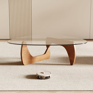 Triangle Glass Top Coffee Table