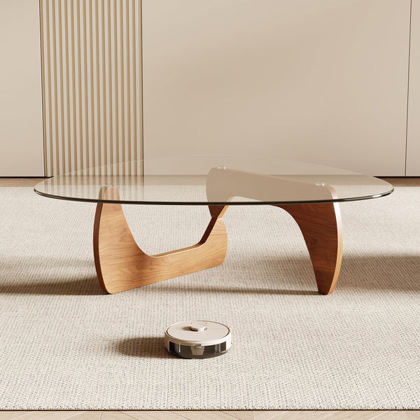 Triangle Glass Top Coffee Table