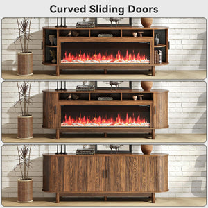 70-Inch Fireplace TV Stand with 50" Electric Fireplace for TVs up to 80"