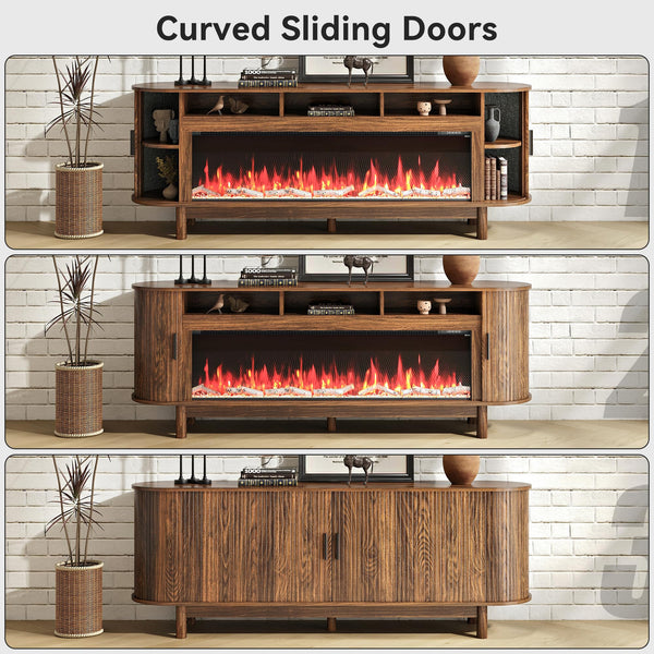 70-Inch Fireplace TV Stand with 50" Electric Fireplace for TVs up to 80"