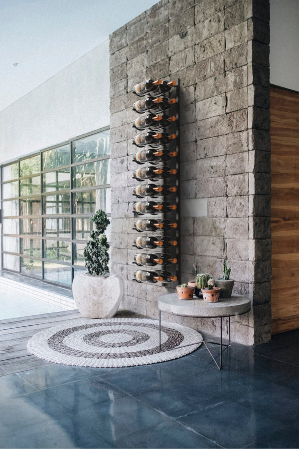 Wall Mounted Metal Wine Rack – Matte Black, Space-Saving, 12/24/36 Bottle