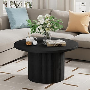 Round Wood Coffee Table 35.4"