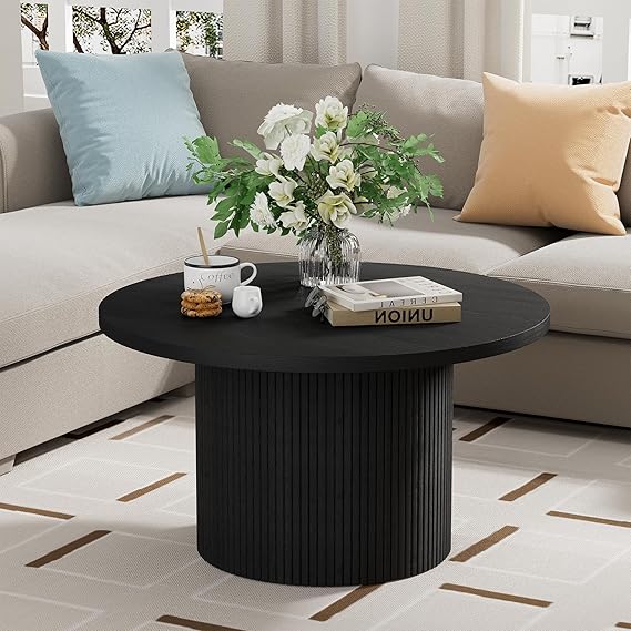 Round Wood Coffee Table 35.4"