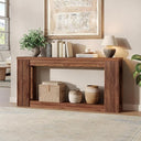 Fluted Console Table with Storage – 71 Inch Entryway Sofa Table