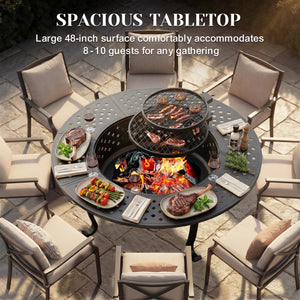 48-Inch Round Outdoor Wood-Burning Fire Pit