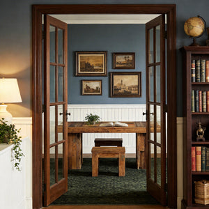 63-Inch Farmhouse Executive Desk with Rustic Wood Grain Finish