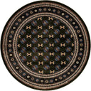 6 Ft Round Bokhara Area Rug – Polypropylene Medium Pile