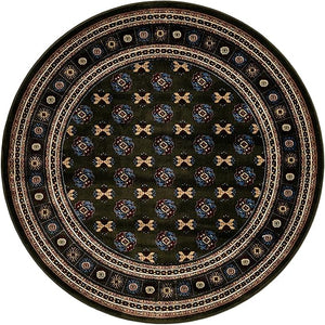 6 Ft Round Bokhara Area Rug – Polypropylene Medium Pile