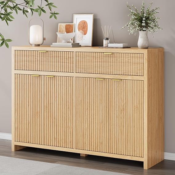 55" Fluted Buffet Cabinet with Storage & Sideboard