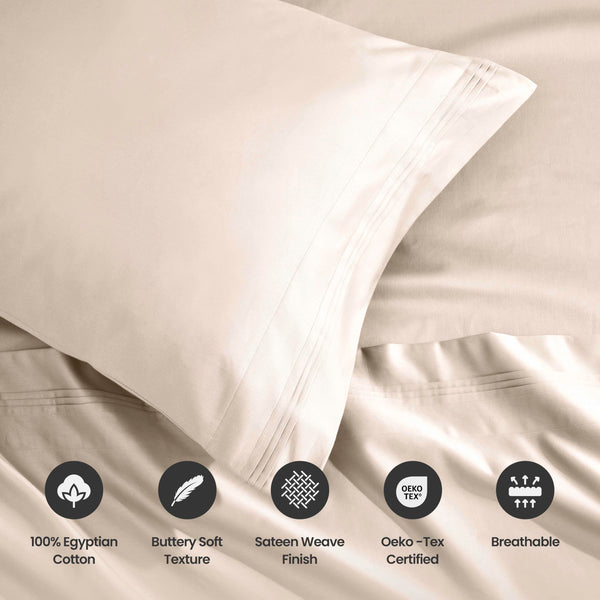 Queen Egyptian Cotton Sheet Set 1500 Thread Count