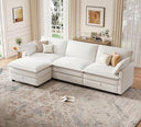 Modular L-Shaped Sectional Sofa with Ottoman