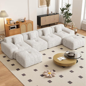 Modular Sectional Sofa L-Shaped Convertible Couch with Ottoman
